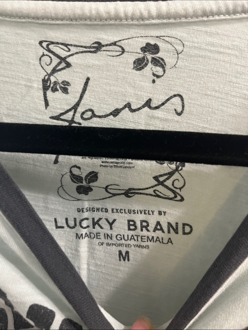 Lucky Brand Mint Green Janis Joplin Graphic Ringer Tee - Picture 3 of 4